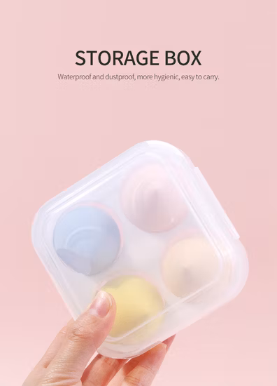 Éponge de mélangeur de maquillage de bouffée de poudre de mélangeur de SBR de visage humide sec lisse de bouffée cosmétique douce colorée avec l'emballage de boîte