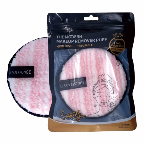 OEM personnalisé démaquillant éponge propre serviette de visage démaquillant tampon de coton maquillage organique éponge démaquillante pour le visage