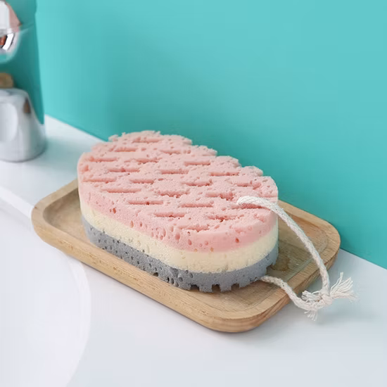 Éponge de bain douche adulte bain lavage visage artefact trois